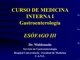 CURSO DE MEDICINA INTERNA I Gastroenterologia …
