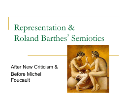 Semiotics: Roland Barthes