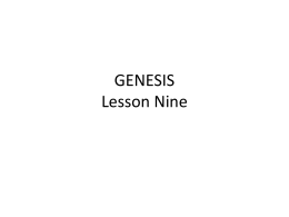 GENESIS Lesson Nine