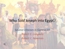 Who Sold Joseph? - Interdisciplinary Biblical Research