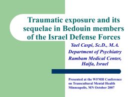 Traumatic exposure and its sequelae in Bedouin members …