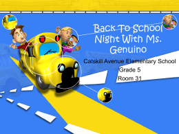 Back To School Night With Ms. Genuino