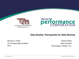 Enterprise Data Management and Data Quality on a …