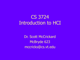 CS 3724 Introduction to HCI