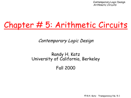 Chapter # 5: Arithmetic Circuits Contemporary Logic …