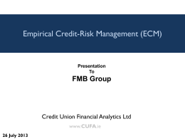 Empirical Credit Risk Management (ECM)