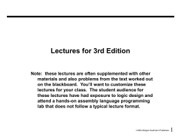 Lectures for 2nd Edition - Computer Science Building