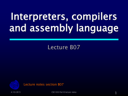 Interpreters, compilers and assembly language