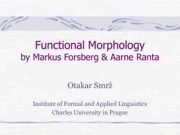 Functional Morphology by Markus Forsberg & Aarne …