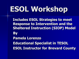 ESOL Workshop - School District of Osceola County, …