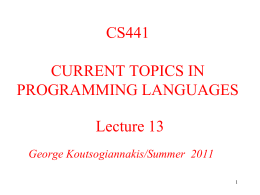 CS441 Lecture 4 - IIT Computer Science Department