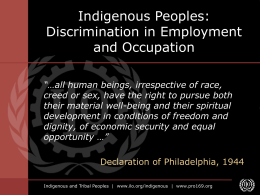 Discrimination in Employment and Occupation