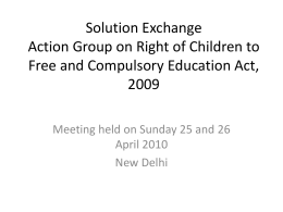 Solution Exchange Action Group on Right of Children to