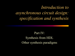 Introduction to basic concepts on asynchronous circuit …