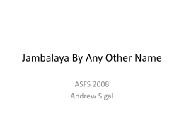 Jambalaya By Any Other Name