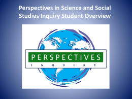 Perspectives in Science and Social Studies Inquiry Student