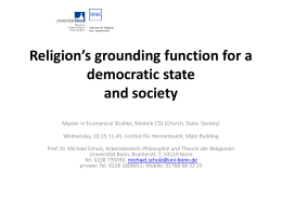 Religion’s grounding function for a democratic state and