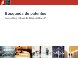 Searching for patents How to use the esp@cenet database