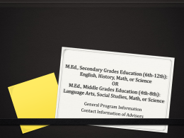 KSU M.Ed: Secondary Grades & Middle Grades Education …
