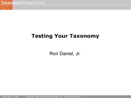 Testing Your Taxonomy