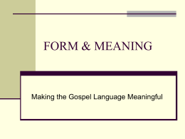 FORM & MEANING