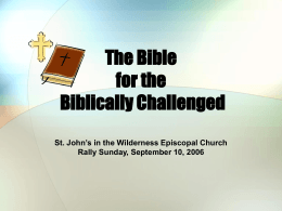 Bible for - St. John in the Wilderness Adult Education and