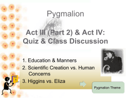 Pygmalion Act III