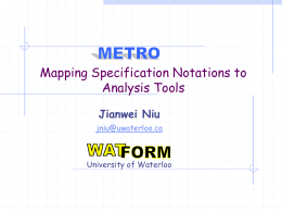 Mapping Specification Notations to Analysis Tools