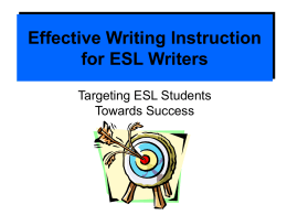 Effective Writing Instruction for English Language Learners
