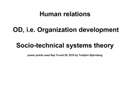 Human Relations, OD, Socio