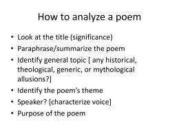 How to analyze a poem