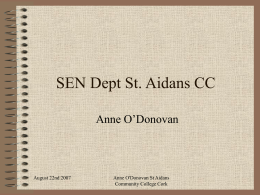SCN Dept St. Aidans CC