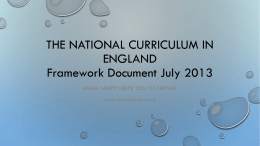 The national curriculum in England Framework …