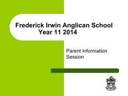 Frederick Irwin Anglican School Year 11, 2010