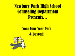 Newbury Park High School Counseling Department …