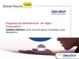 Diapositiva 1 - XlTours Assistant, BackOffice