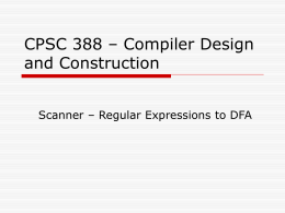 CPSC 388 – Compiler Design and Construction
