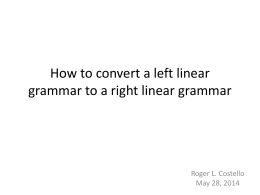 How to convert a left linear grammar to a right linear …