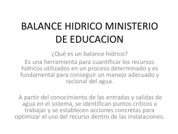 BALANCE HIDRICO MINISTERIO DE EDUCACION