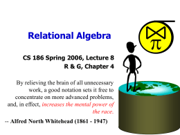 Relational Algebra - Eastern Mediterranean University (EMU