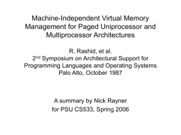 Machine-Independent Virtual Memory Management for …