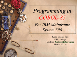 Programming in COBOL