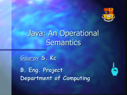 Java: An Operational Semantics