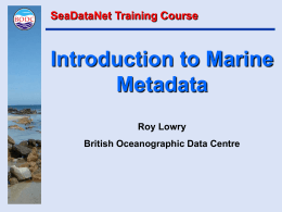 Introduction to Marine Metadata