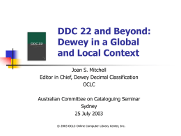 DDC: An Introduction to Edition 21