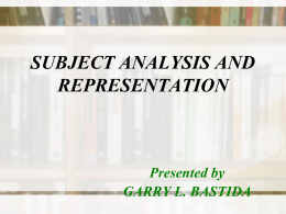 Subject Analysis - University of the Philippines Mindanao