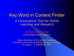Key Word in Context Finder: A Concordance Tool for …