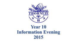 Year 10 Information Evening 2015