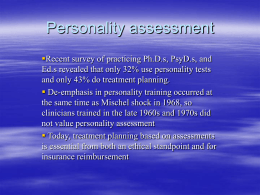 Personality assessment