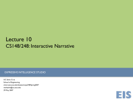Interactive Narrative - Courses | Course Web Pages